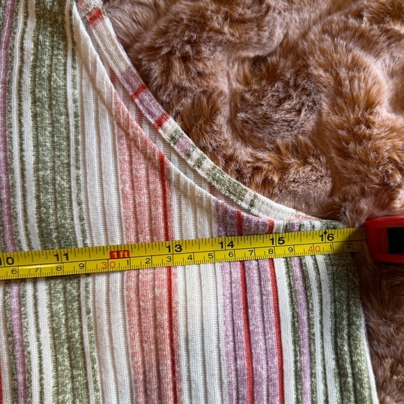 All in Love Striped Sleeveless Top - Green, Red, and Cream SIZE S - Picture 7 of 8